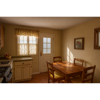 Vista cocina con comedor integrado