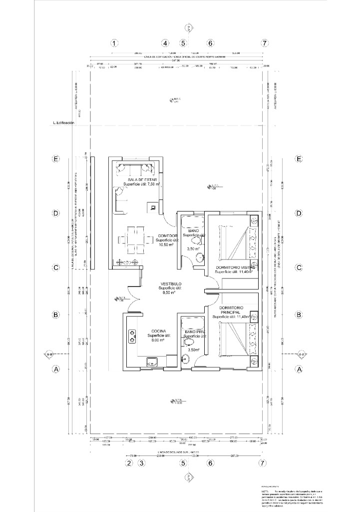Plano arquitectónico casa Peñaflor